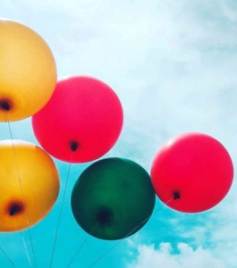 five assorted balloons