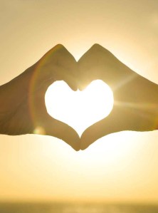 sunset hands love woman